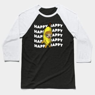 Happy Banana Cat Meme Baseball T-Shirt